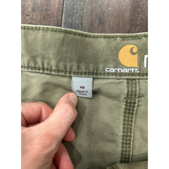 Carhartt Mens Relaxed Fit Utility Shorts Size 46 Khaki Cotton Cargo Pockets - Picture 6 of 10